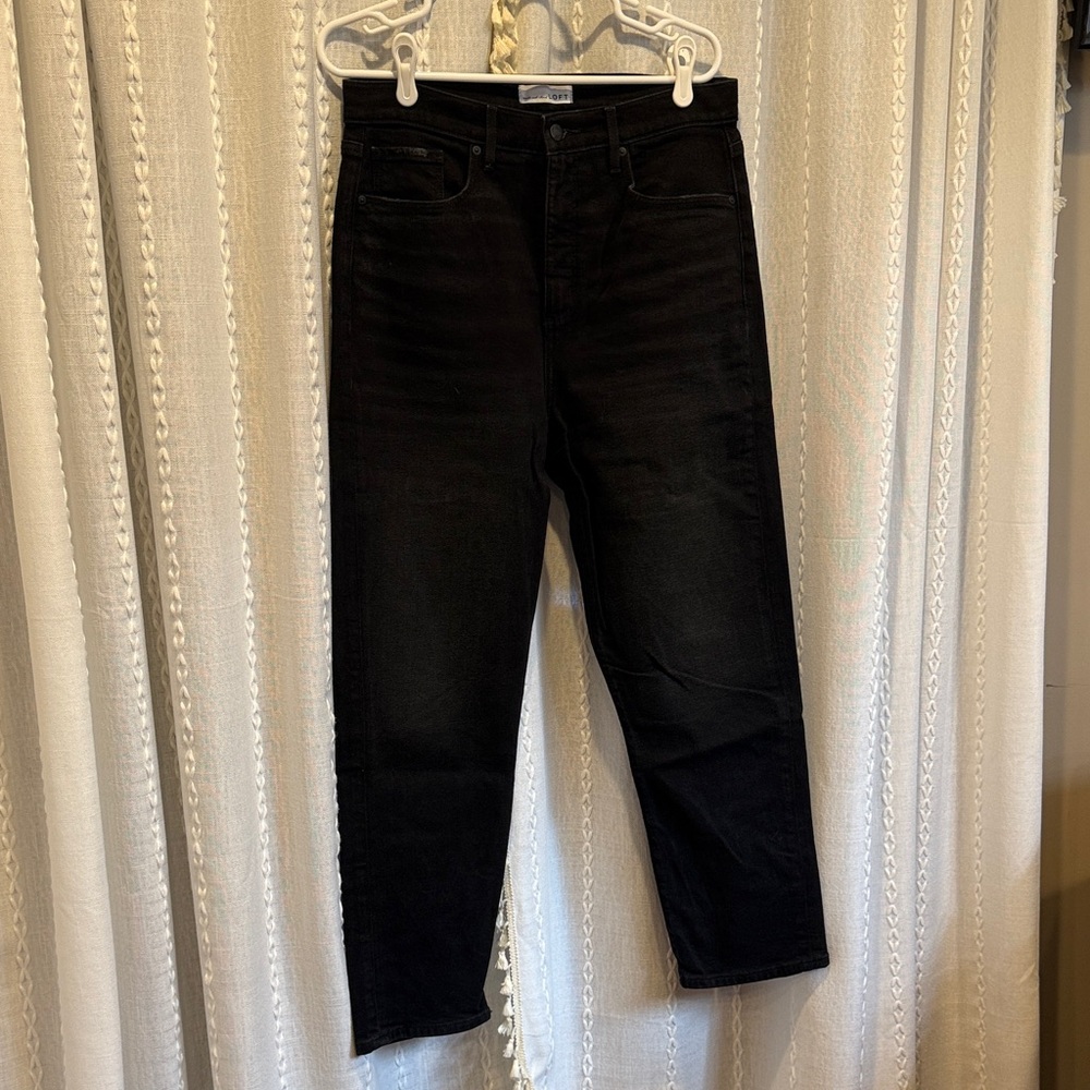 LOFT The Slim High Rise Straight Leg Denim Jean